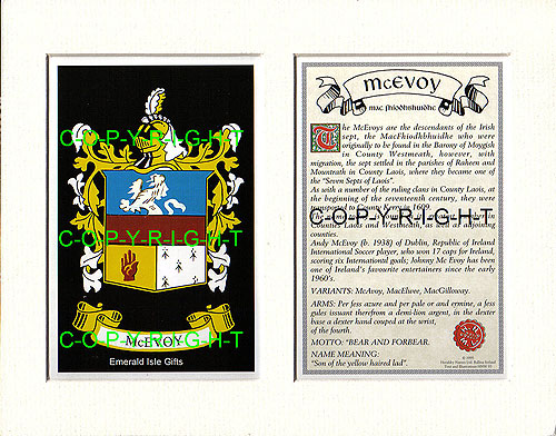 McEvoy Family Crest and Name History