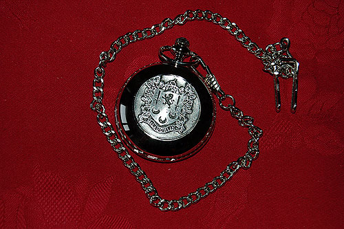 McLaughlin Coat of Arms Crest Pocket Watch