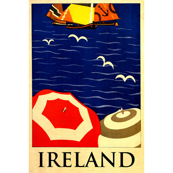 Irish Vintage Advertising - Old Irish Tourism Poster Print - 1940's