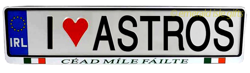 I Love ASTROS Irish Driving Plate