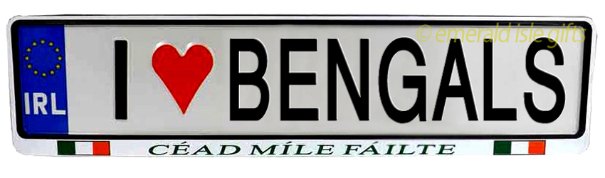 I Love BENGALS Irish Driving Plate