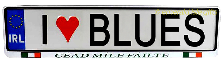 I Love BLUES Irish Driving Plate