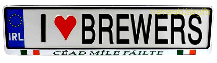 I Love BREWERS Irish Driving Plate