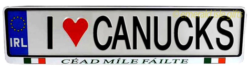 I Love CANUCKS Irish Driving Plate