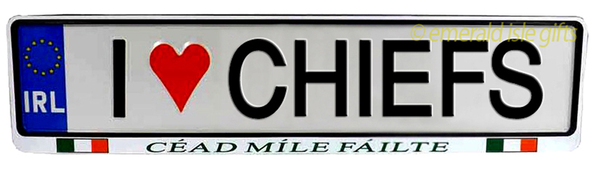 I Love CHIEFS Irish Driving Plate