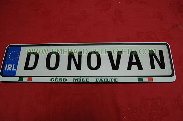 Donovan Family Irish Driving Plate