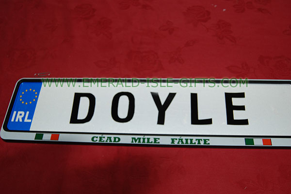 Doyle Family Irish Driving Plate