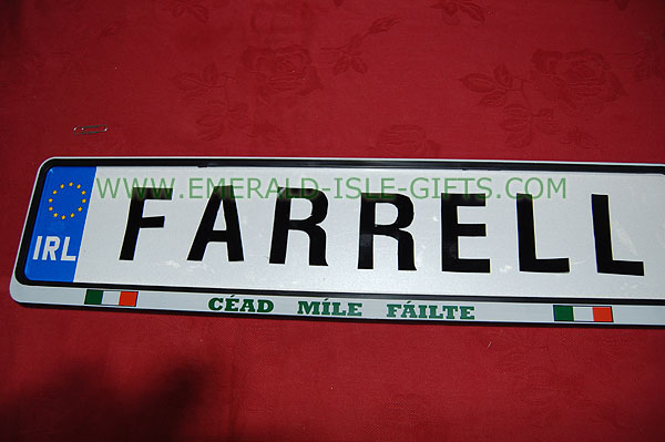 Farrell Family Irish Driving Plate