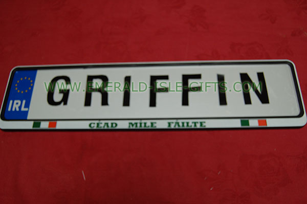 Griffin Family Irish Driving Plate