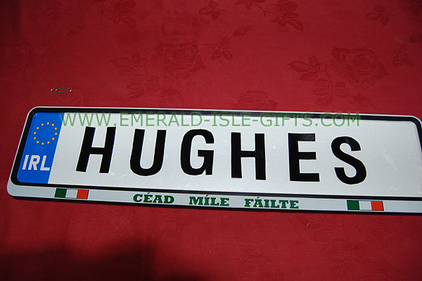 Hughes Family Irish Driving Plate