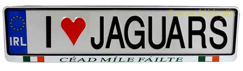 I Love JAGUARS Irish Driving Plate