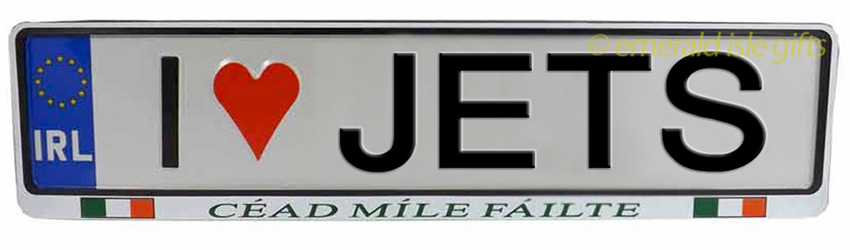 I Love JETS Irish Driving Plate