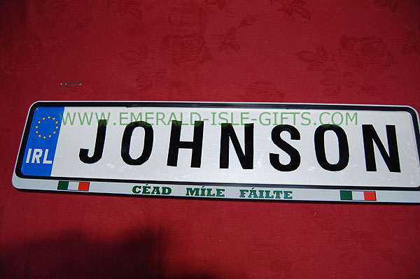 Johnson Family Irish Driving Plate