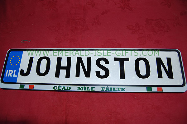 Johnston Family Irish Driving Plate