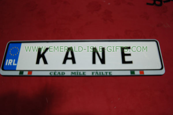 Kane Family Irish Driving Plate