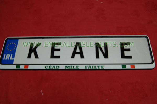 Keane Family Irish Driving Plate