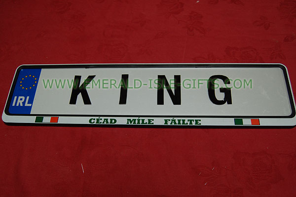 King Family Irish Driving Plate