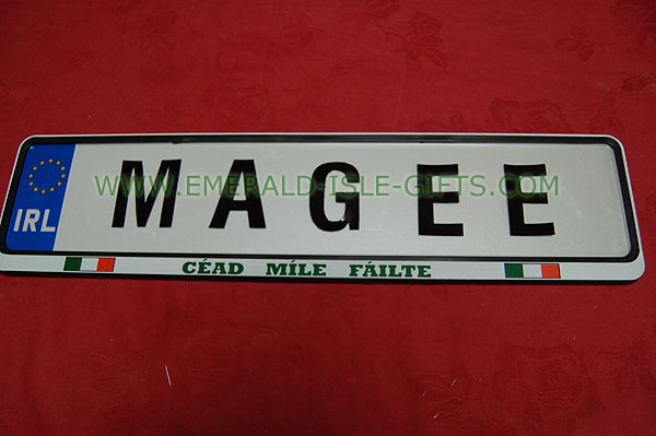 Magee Family Irish Driving Plate