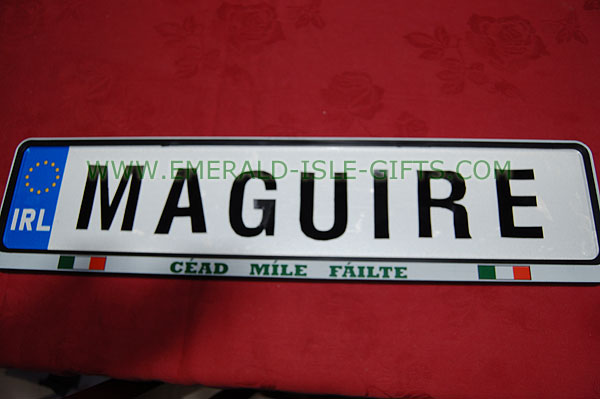 Maguire Family Irish Driving Plate