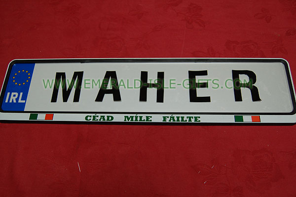 Maher Family Irish Driving Plate