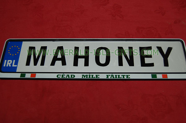 Mahoney Family Irish Driving Plate