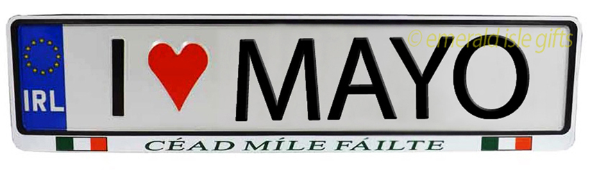 I Love MAYO Irish Driving Plate