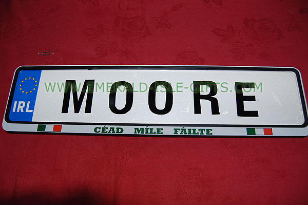 Moore Family Irish Driving Plate