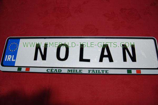 Nolan Family Irish Driving Plate