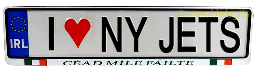 I Love NYJETS Irish Driving Plate