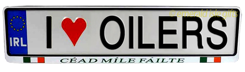 I Love OILERS Irish Driving Plate