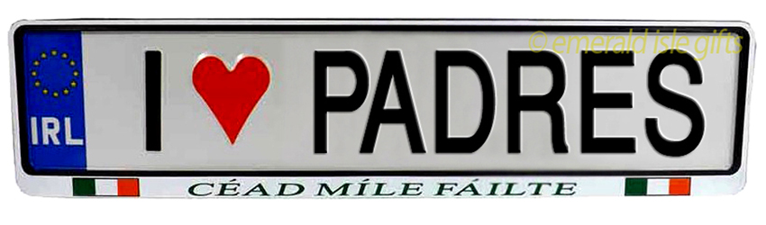 I Love PADRES Irish Driving Plate