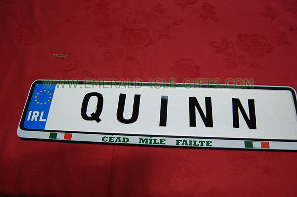 Quinn Family Irish Driving Plate