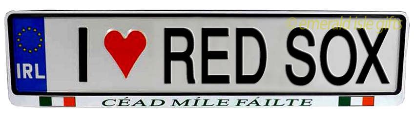 I Love REDSOX Irish Driving Plate