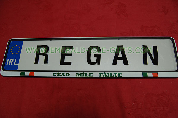 Regan Family Irish Driving Plate