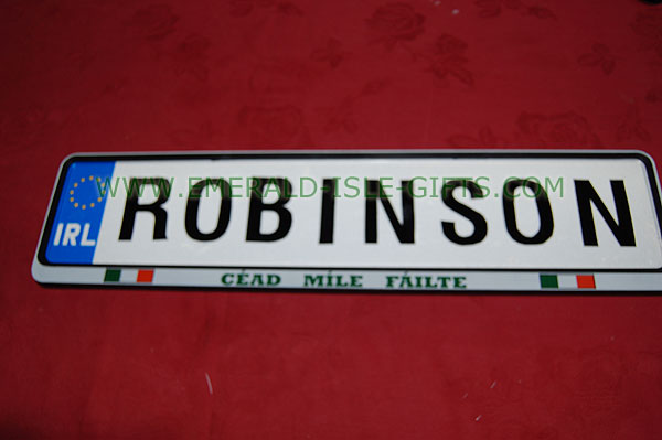 Robinson Family Irish Driving Plate