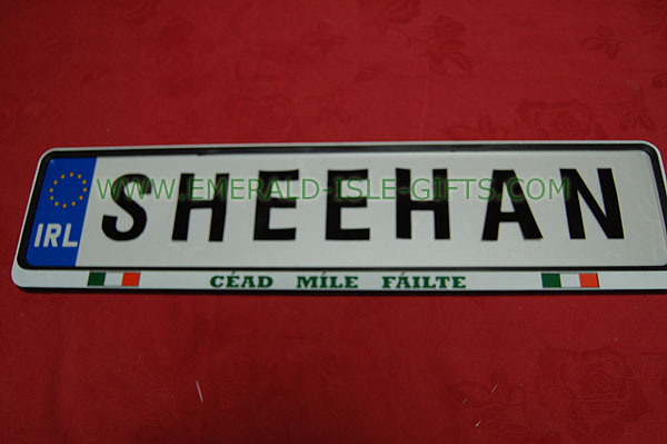 Shehan Family Irish Driving Plate