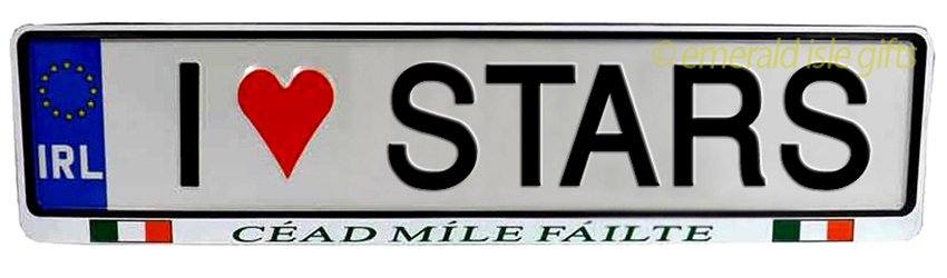 I Love STARS Irish Driving Plate