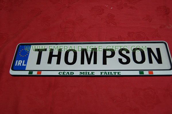 Thompson Family Irish Driving Plate