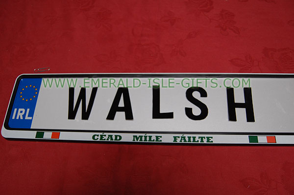 Walsh Family Irish Driving Plate