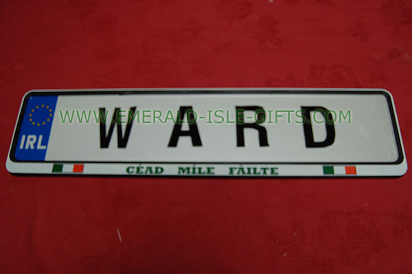 Ward Family Irish Driving Plate