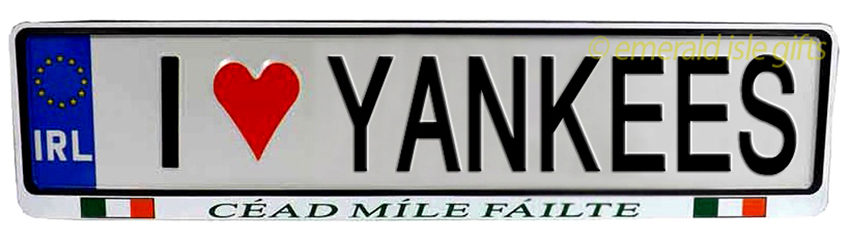 I Love YANKEES Irish Driving Plate