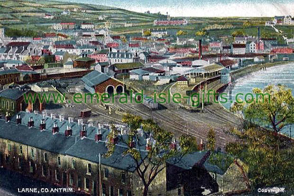 Antrim - Larne - Aerial View of town