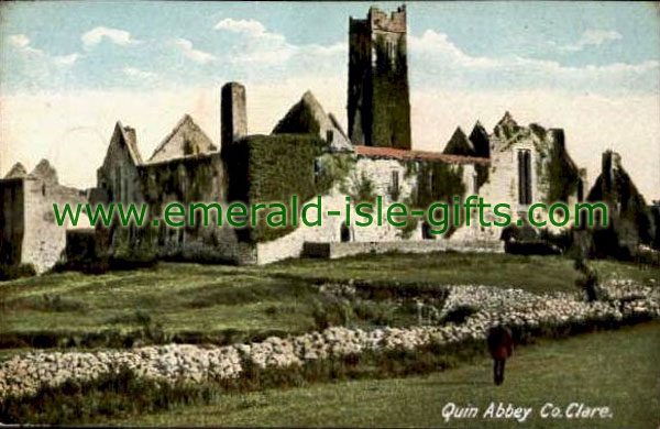 Clare - Quin Abbey - old colour image