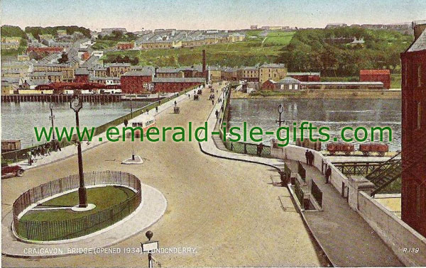 Derry City - Craigavon Bridge - old print