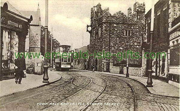 Dublin - Dalkey -Tram approaching Town Hall