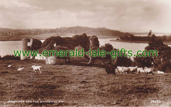 Fermanagh - Portora Castle - old print