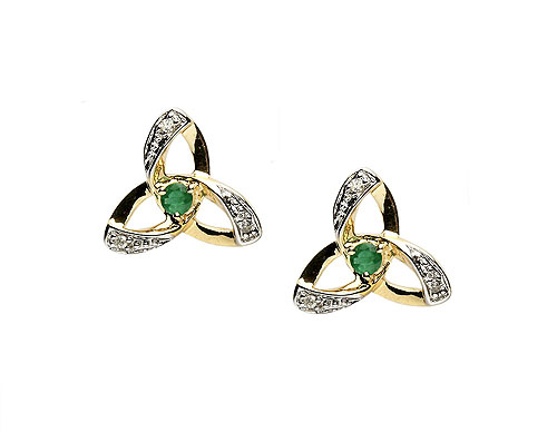 14K Gold Trinity Knot Design Earrings