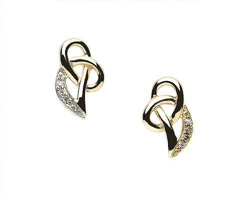 9ct Gold Irish Celtic Knot Design Earrings