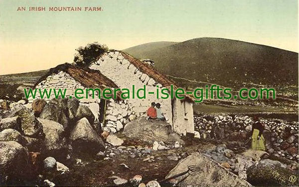 An Irish Mountain Farm - old print