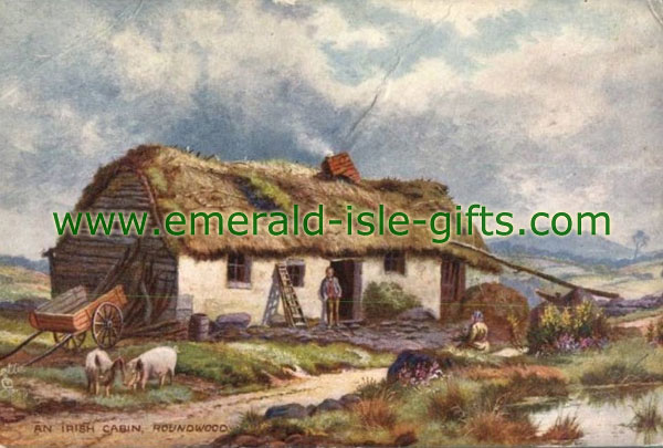 An Irish Cabin - old Ireland picture